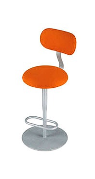 Bar stool with frame made of enamelled steel and seat in plywood and polyurethane foam Atlas, Alias