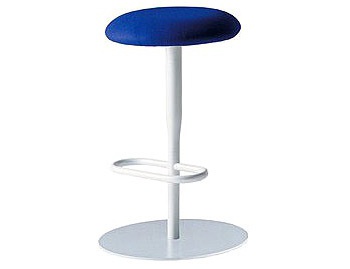 Bar stool with frame made of enamelled steel and seat in plywood and polyurethane foam Atlas, Alias