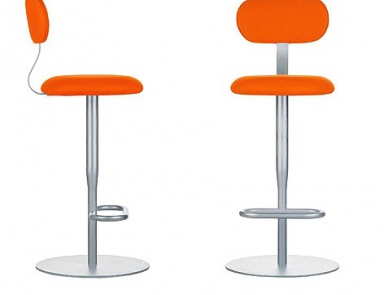 Bar stool with frame in painted steel and seat in plywood and polyurethane foam Atlas, Alias