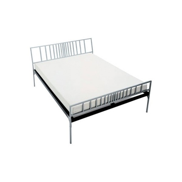 Bed with a frame made of enamelled steel and bars of wood Decimo, Alias 