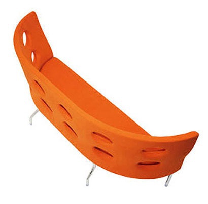 Three seater sofa with legs made of chrome plated hardened steel Flexus, Alias