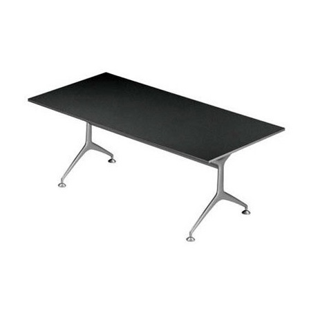 Table with frame made of cast aluminum and a table top of plastic, wood or glass Frametable, Alias