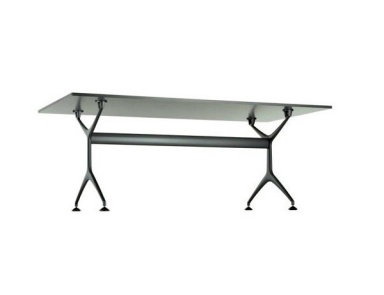 Table with frame made of cast aluminum and a table top of plastic, wood or glass Frametable, Alias