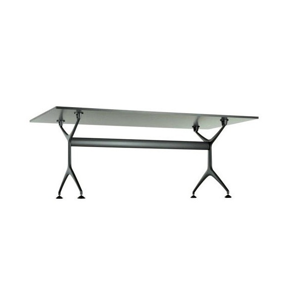 Table with frame made of cast aluminum and a table top of plastic, wood or glass Frametable, Alias