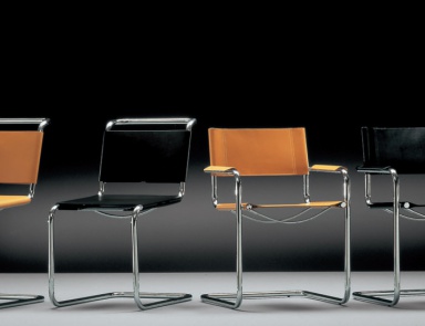 Chair with frame of steel tubes Museum, Alivar 