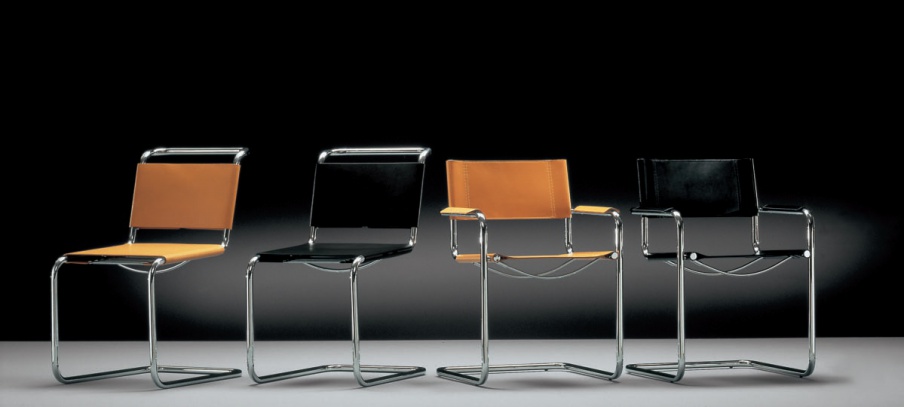 Chair with frame of steel tubes Museum, Alivar 