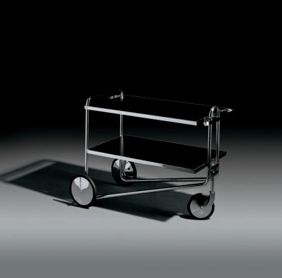 Serving table with a frame made of chrome-plated metal Museum, Alivar