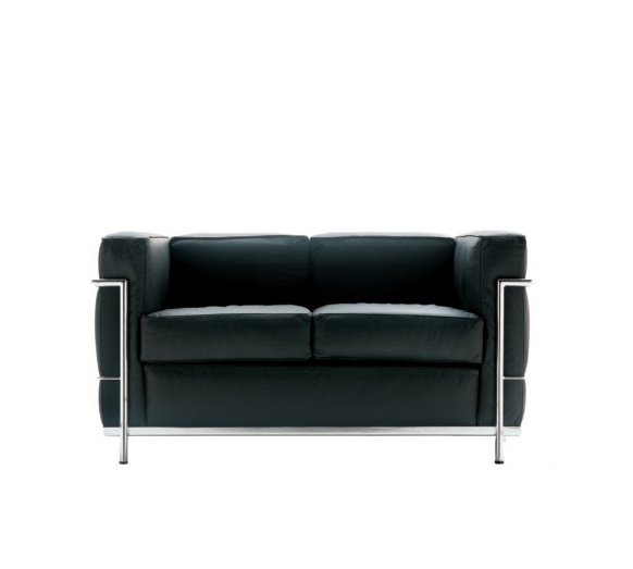 Two seater sofa with frame of steel tubes Museum, Alivar