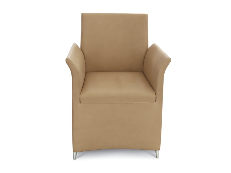 A chair made of steel, a filler of polyurethane foam and upholstered in genuine or faux leather Dhalia, Alivar