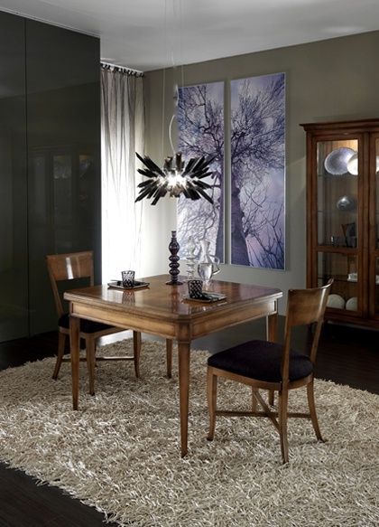 Dining table sliding on a frame of solid wood, Bizzotto