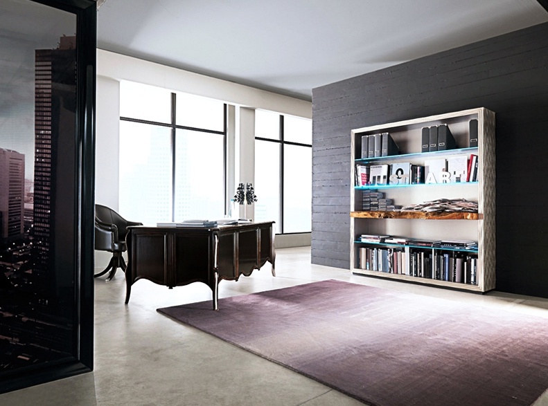 The bookcase on the wooden frame C953 Maori, Bizzotto