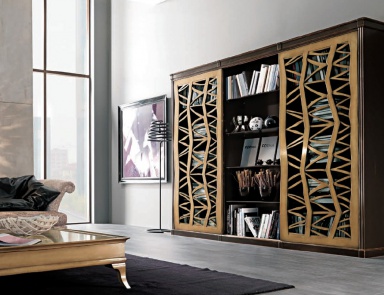 The bookcase on the wooden frame and glass CL062, Bizzotto