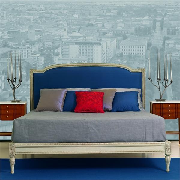 Double bed with upholstered headboard, Salda