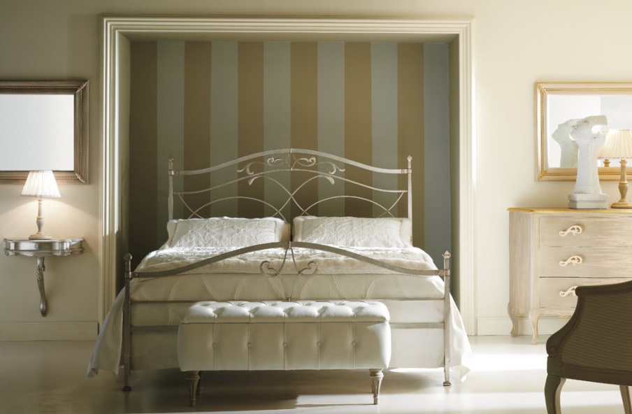Bed with wrought iron headboard Letto Zeus, CorteZari - Corte Zari