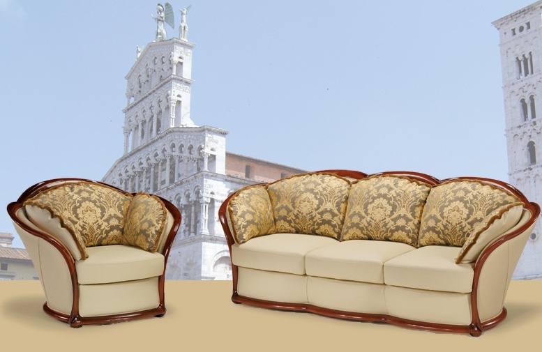 A chair on a frame of fir or beech upholstered in leather Capriccio, BM Style