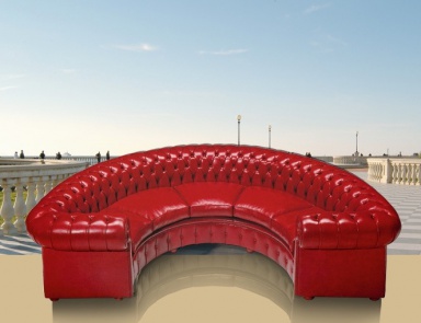 Sofa corner on a frame of fir or beech upholstered in leather Chester, BM Style