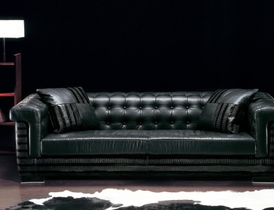 Triple Ascot leather sofa, Poles Salotti