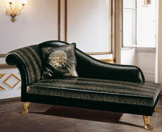 Chaise longue on legs made of solid wood upholstered in fabric Elisir, BM Style