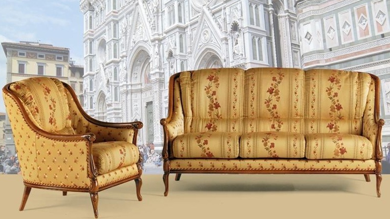 Sofa on a frame of fir or beech upholstered in leather or fabric saloon, BM Style