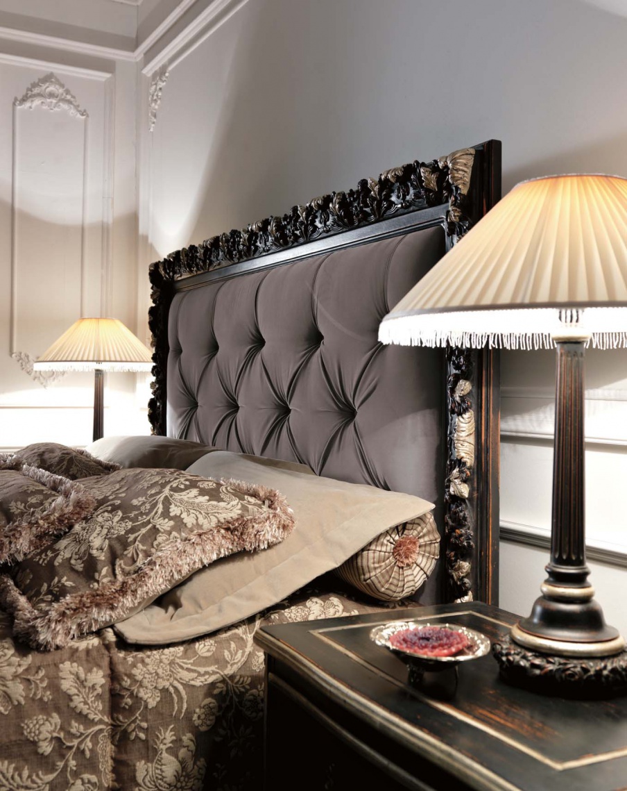 Double bed with high headboard Ambiente Notte, Savio Firmino