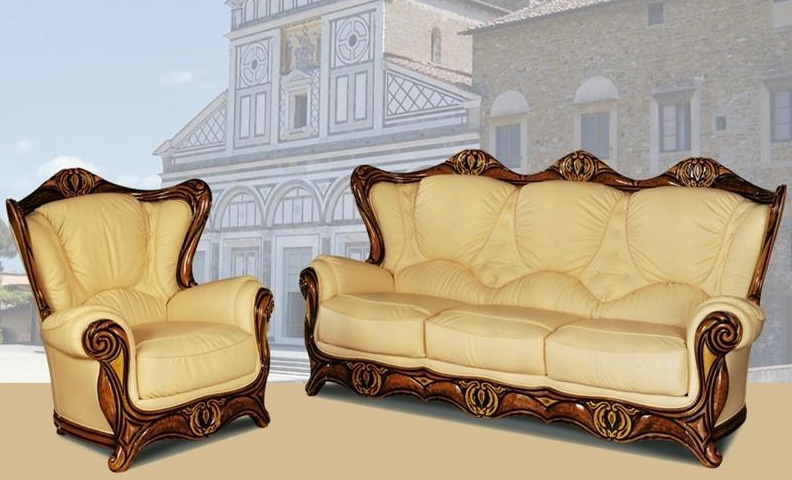 Sofa on a frame of fir or beech upholstered in leather Magnum Style BM