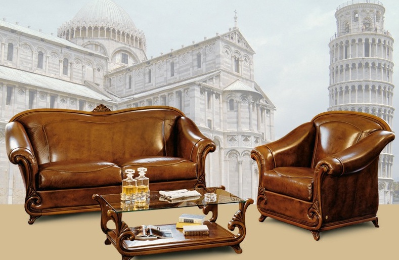 Sofa on a frame of fir or beech upholstered in leather Opera, BM Style