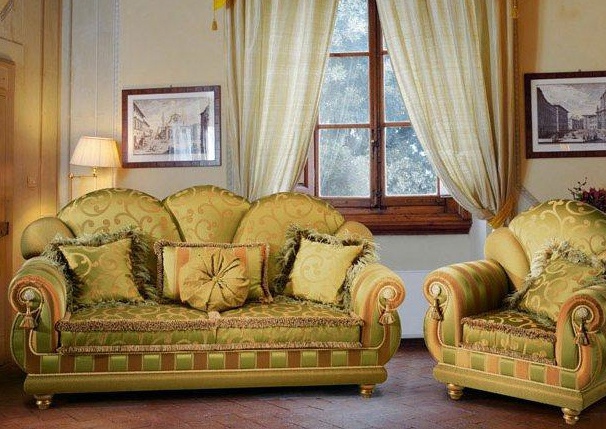 Sofa legs made of solid wood upholstered in fabric Orchidea, BM Style