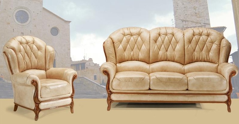 Sofa on a frame of fir or beech upholstered in leather Roger, BM Style