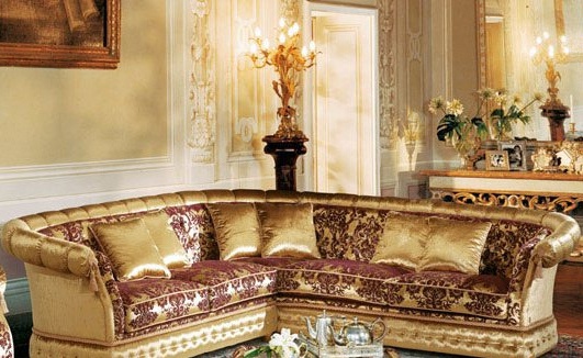 The corner sofa fabric upholstered Sharon, BM Style