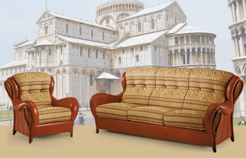 A chair on a frame of fir or beech upholstered in leather Tennis, BM Style