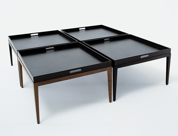 Table serving on a frame of solid beech or walnut Astoria 9-10, Bonacina Pierantonio