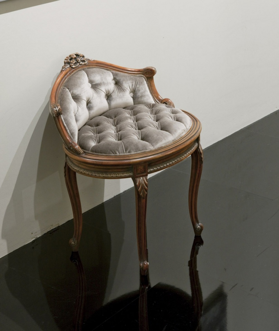 Stool with frame in solid cherry, Annibale Colombo