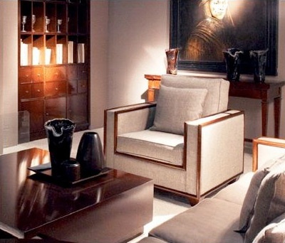 The chair frame is made from solid cherry, Annibale Colombo