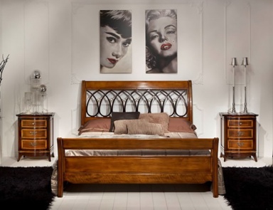 Double bed with high headboard, Stella Del Mobile