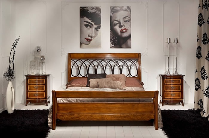 Double bed with high headboard, Stella Del Mobile
