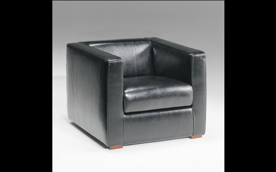 Chair in leather upholstery Creon, Poles Salotti