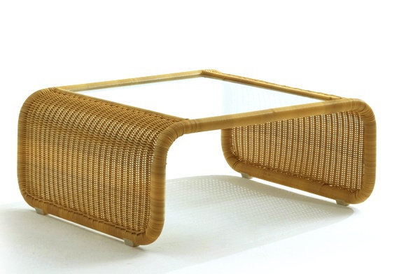Coffee table on the frame of Rattana T. 011, Bonacina Pierantonio