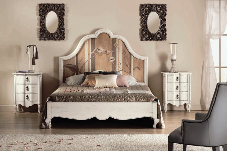 Double bed with high headboard, Stella Del Mobile