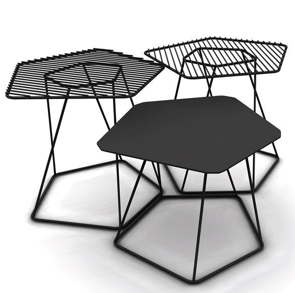 Coffee table on steel frame Tectonic, Bonaldo