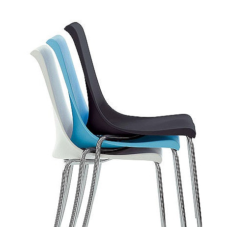 Chair stackable steel frame with seat made of polypropylene Hydra, Bonaldo