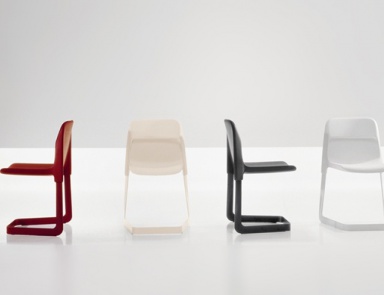 Stackable chair on metal frame with seat and back made of polyurethane Cart, Bonaldo