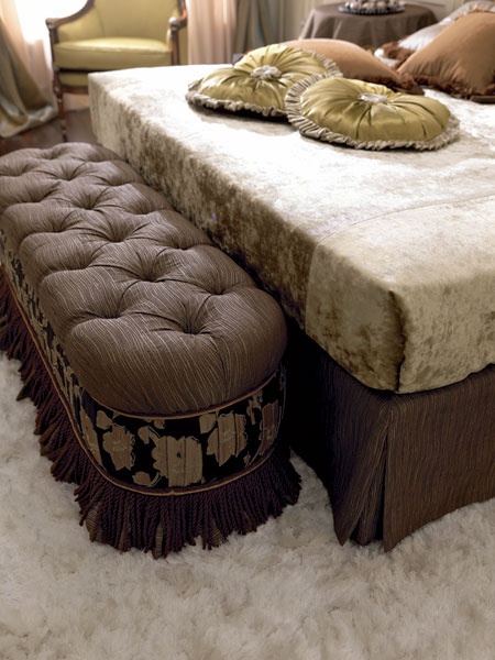 Upholstered fabric bench, Martini Mobili