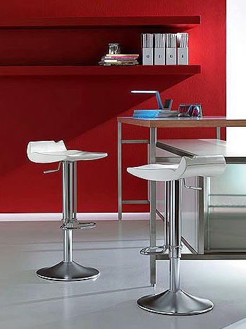 Bar chair frame in chrome-plated steel with plastic seat Bask, Bonaldo