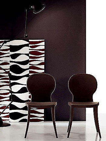 Chair steel frame upholstered in leather Victoria Bonaldo