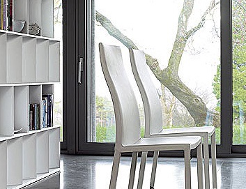 Chair steel framed leather upholstered Milena, Bonaldo