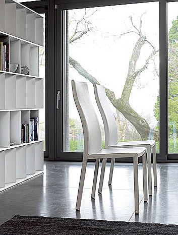 Chair steel framed leather upholstered Milena, Bonaldo