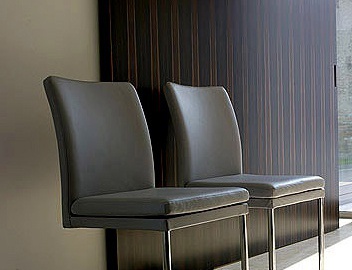 Chair steel framed leather upholstered Michelle, Bonaldo