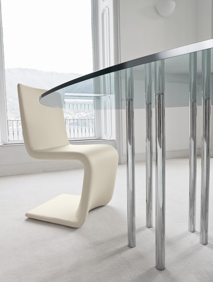 The chair on steel frame with leather or fabric upholstery Venere, Bonaldo