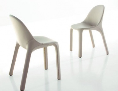 The chair on the frame of polyurethane foam with leather or fabric upholstery Velvet, Bonaldo