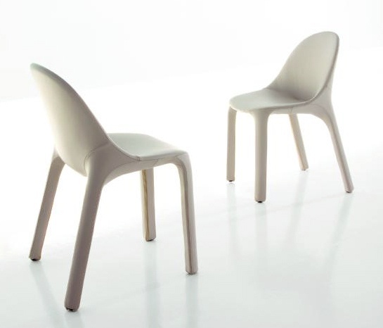 The chair on the frame of polyurethane foam with leather or fabric upholstery Velvet, Bonaldo